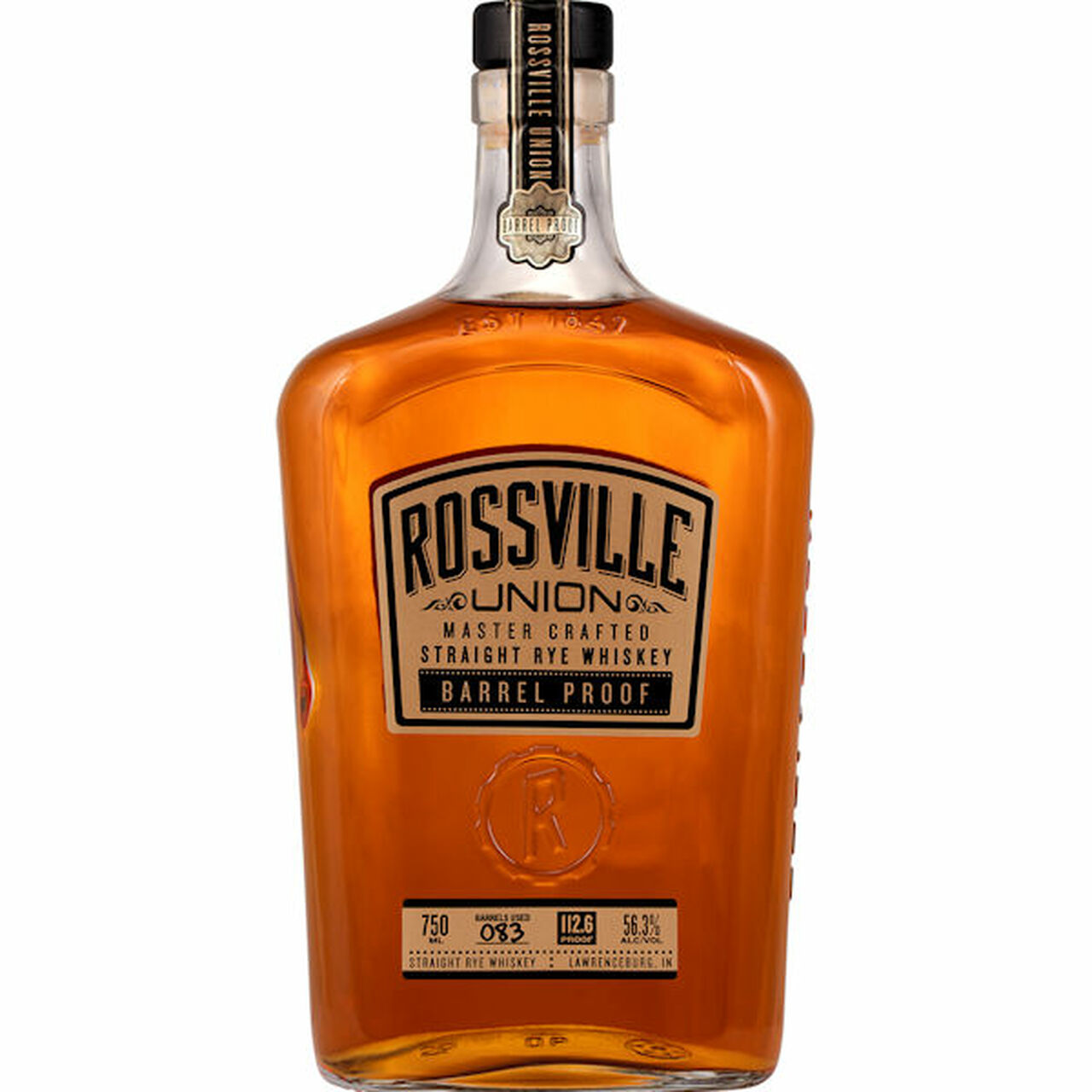 rossville union master crafted barrel proof straight rye whiskey 45990.1649245365